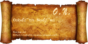 Osbáth Noémi névjegykártya